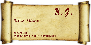 Matz Gábor névjegykártya